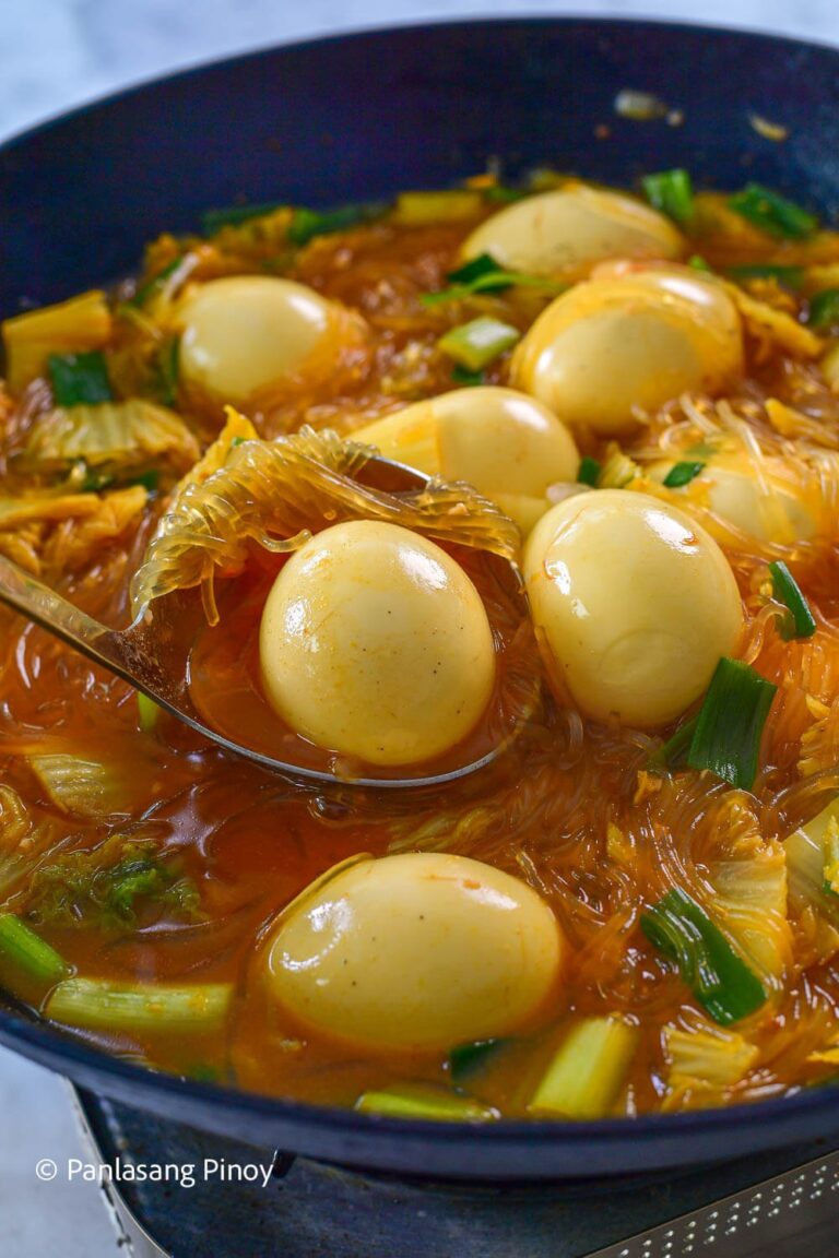 Sotanghon And Egg Noodle Soup