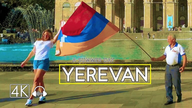 Walking Tour in Yerevan, Armenia, A Summer Day, July 7, 2023, 4K 60fps