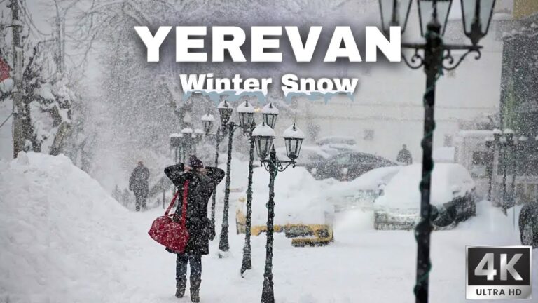 [4K] Exploring Yerevan’s Heaviest Snowfall | February 2025 Extreme Winter Walking Tour