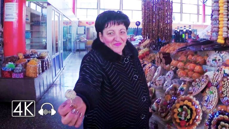 Gum Market, Yerevan, Armenia, Walking Tour, 4K 60fps with Binaural Sound