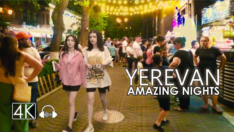 Walking Tour in Yerevan, Amazing Nights, June 20, 2022, 4K 60fps