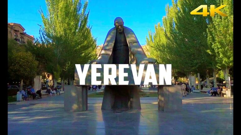 Walking Tour, Cascade to Yerevan State University, Yerevan, Armenia. 4K 60fps