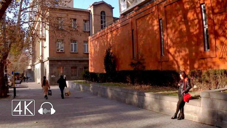 Walking tour in Yerevan, Armenia, from Nalbandyan to Cascade, 4K 60fps with Binaural City Sound