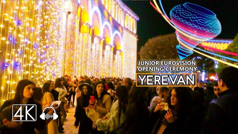 YEREVAN Junior Eurovision opening ceremony in Republic square, Dec 5, 2022, 4K 60 fps