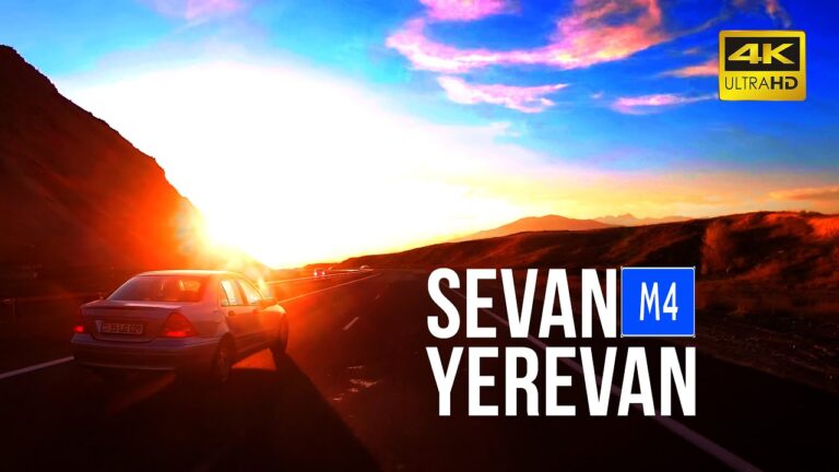 Driving Tour, Semyonovka M4 Road to Yerevan, Armenia. October 2021. 4K 60fps