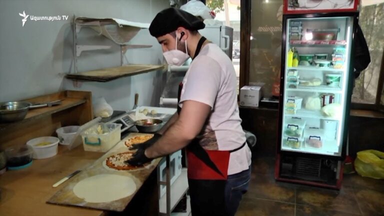 Each day, Elie’s Lahmajun in Yerevan provides free meals for Artsakh refugees..