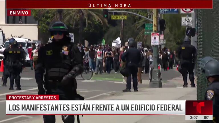 Continúan las protestas en el centro de Los Ángeles en su cuarto día