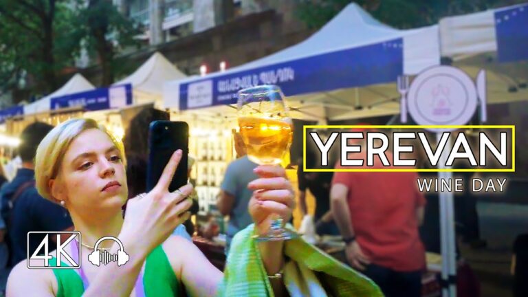 Walking Tour YEREVAN WINE DAY, June 2, 2023, Armenia, 4K 60fps