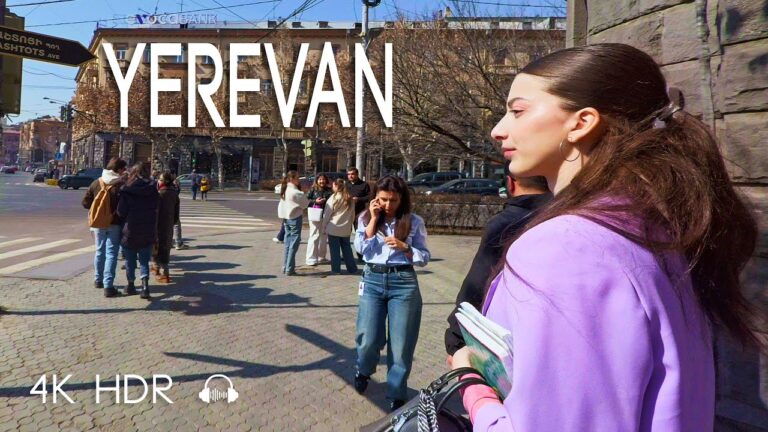 🌺 Yerevan in Bloom | March 7 Walk from Mashtots Ave to Republic Square, 4K HDR 60fps