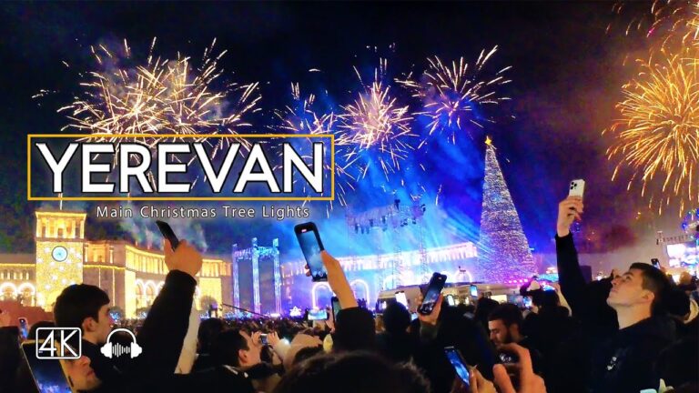 The Grand Lighting of Yerevan’s Main Christmas Tree, Dec 08, 2024, 4K 60fps