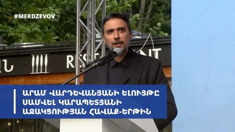 Արամ ՎարդեՎանյանի ելույթը Սամվել Կարապետյանի աջակցության հավաք-երթին