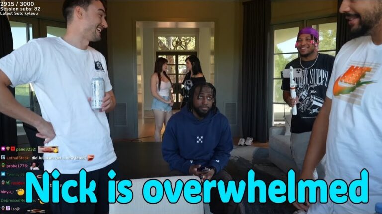 Nick is overwhelmed by the amount of people at the house