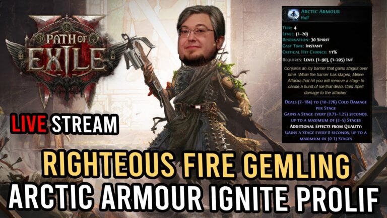 Righteous Fire Gemling – Arctic Armour Ignite Prolif Is AMAZING!!! –  Path of Exile 2 KallTorak