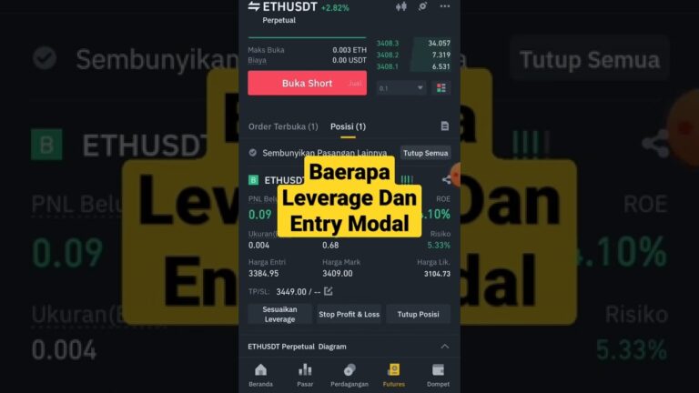 🔴Baerapa Leverage Dan Entry Modal Cuan Sesat Binance Future