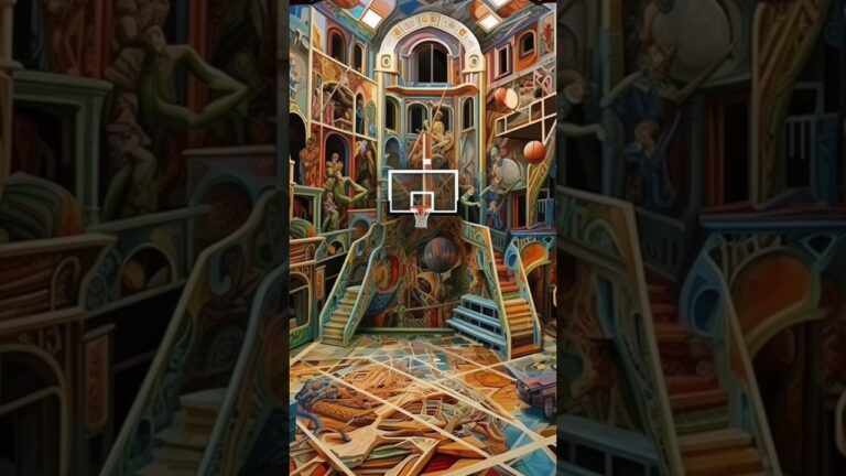 Abstract Basketball Coart Art