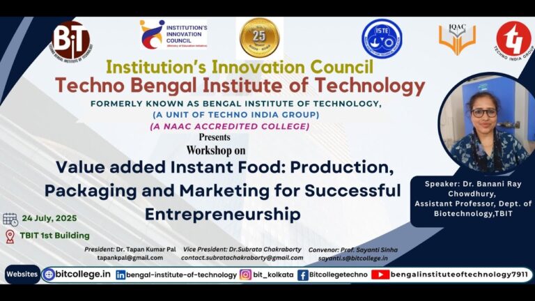 Workshop on “Value added Instant Food: Production, Packaging, Marketing for successful Entrepreneur” Workshop on “Value added Instant Food: Production, Packaging, Marketing for successful Entrepreneur”