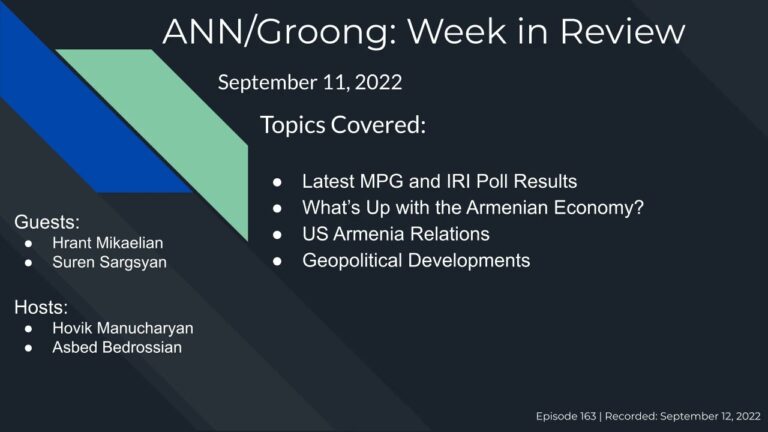 MPG and IRI Polls | Armenian Economy | US Armenia Relations | Geopolitics | Ep 163 – Sep 11, 2022