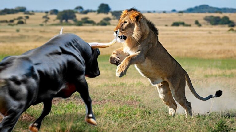 Этот Глупый Лев Пожалел Что Встретил Огромного Буйвола! Этот Глупый Лев Пожалел Что Встретил Огромного Буйвола!