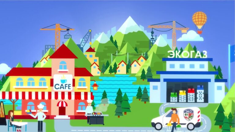 Анимированный промо-ролик, снятый для газовой компании ЭКОГАЗ