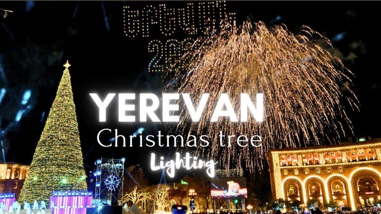 Yerevan Christmas Tree Lighting 2026 – Walking in Yerevan during Christmas Lights and Decorations