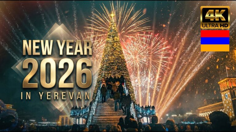 🇦🇲 [4K] Yerevan, Armenia: New Year 2026 Celebration – Walking Tour