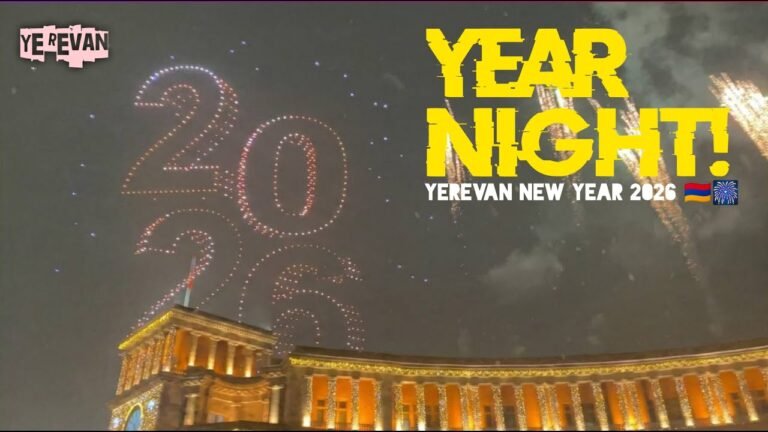 New Year 2026 in Yerevan ❄️🎆 | Snow, Drone Show & Fireworks | Armenia Celebration | All In One Video