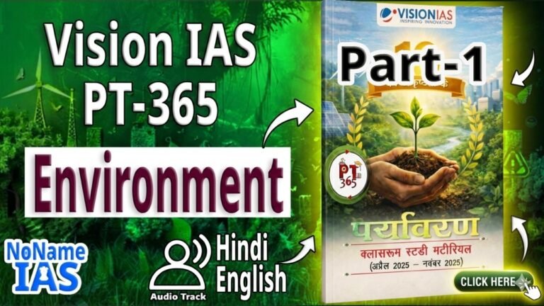 PT 365 Environment 2026 In Hindi | Part-1 | Vision IAS PT 365 Environment For 2026 In Hindi