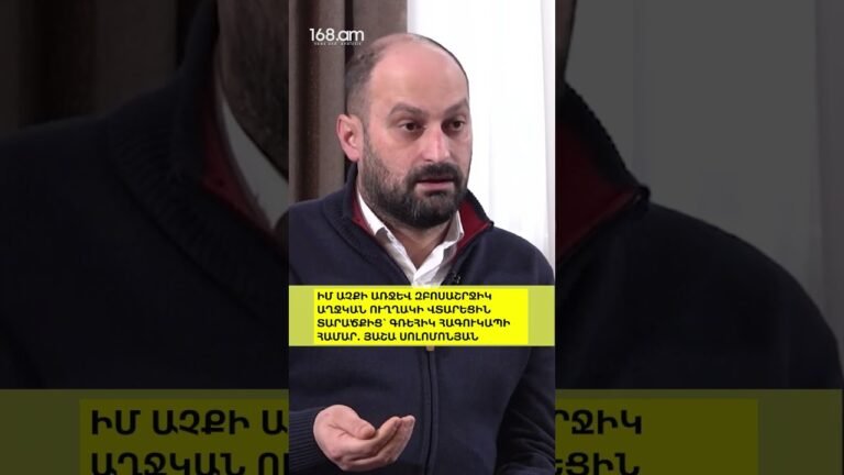ԻՄ ԱՉՔԻ ԱՌՋԵՎ ԶԲՈՍԱՇՐՋԻԿ ԱՂՋԿԱՆ ՈՒՂՂԱԿԻ ՎՏԱՐԵՑԻՆ ՏԱՐԱԾՔԻՑ՝ ԳՌԵՀԻԿ ՀԱԳՈՒԿԱՊԻ ՀԱՄԱՐ․ՅԱՇԱ ՍՈԼՈՄՈՆՅԱՆ