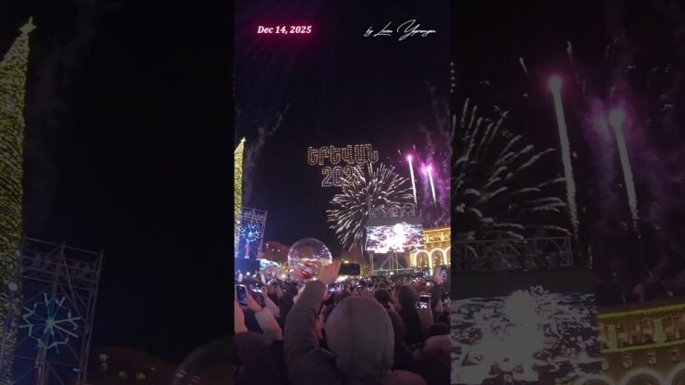 Massive Christmas Tree Lights Up Yerevan 🎄 ARMENIA 🎄 024