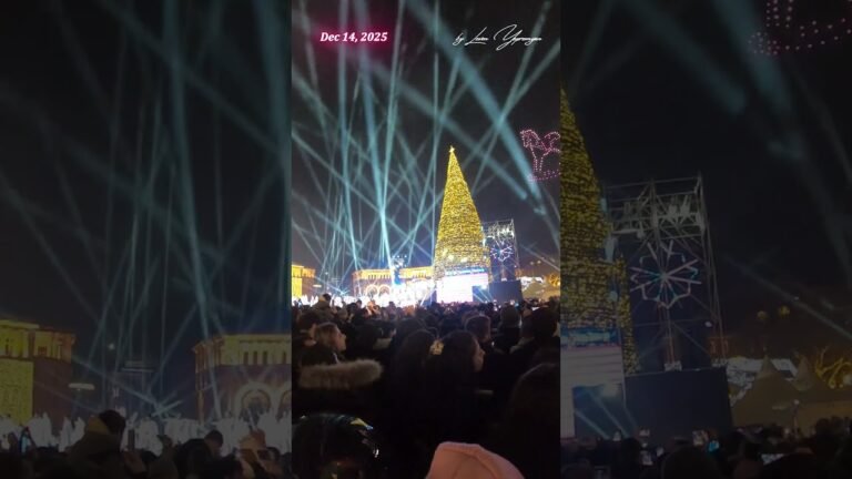 Massive Christmas Tree Lights Up Yerevan 🎄 ARMENIA 🎄 033